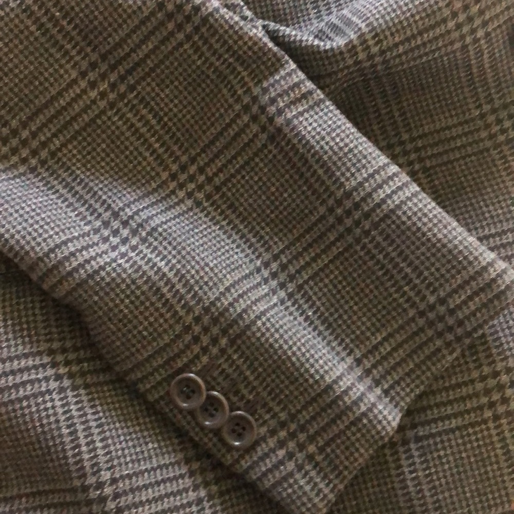 Men’s Sz 44R ARMANI COLLEZIONI Blazer Suit Jacket Checkered Pattern grey/black - Picture 7 of 7